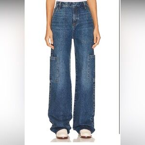 GRLFRND Elyse Trouser Cargo Jean in Crissy Field, Size 24.